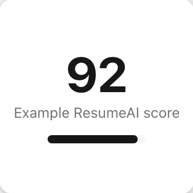 Example ResumeAI score card reading 92